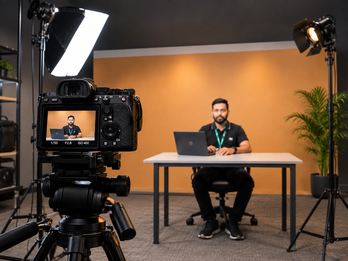 Professional photoshoot inside a studio space in Coimbatore